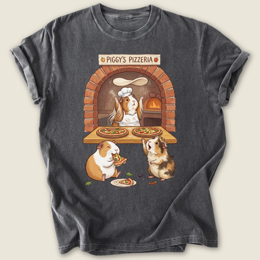 Piggy's Pizzeria T-shirt-Tee-Pepper-Guinea Pig Culture