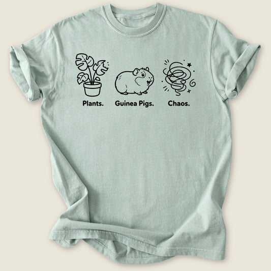 Plants. Guinea Pigs. Chaos. T-shirt-Tee-Bay-Guinea Pig Culture