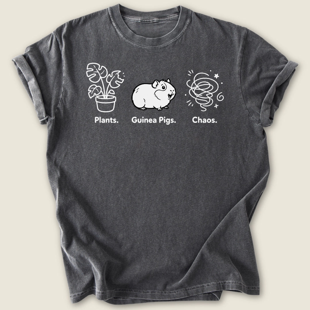 Plants. Guinea Pigs. Chaos. T-shirt-Tee-Pepper-Guinea Pig Culture