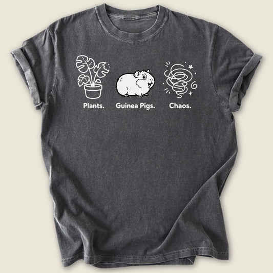Plants. Guinea Pigs. Chaos. T-shirt-Tee-Pepper-Guinea Pig Culture