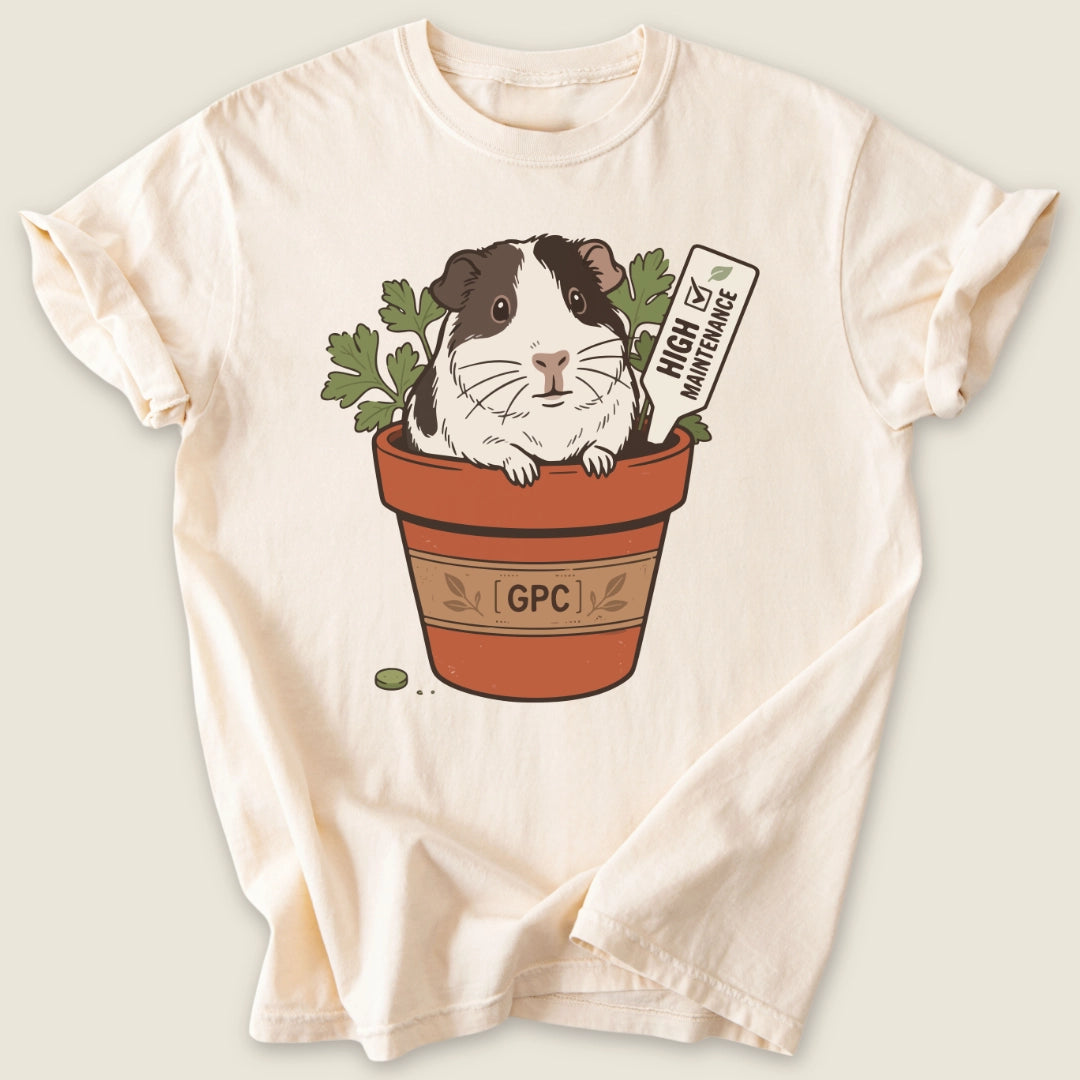Potted Piggy T-shirt-Tee-Ivory-Guinea Pig Culture