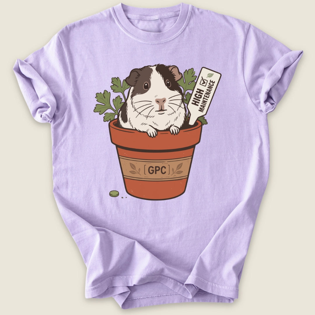 Potted Piggy T-shirt-Tee-Orchid-Guinea Pig Culture