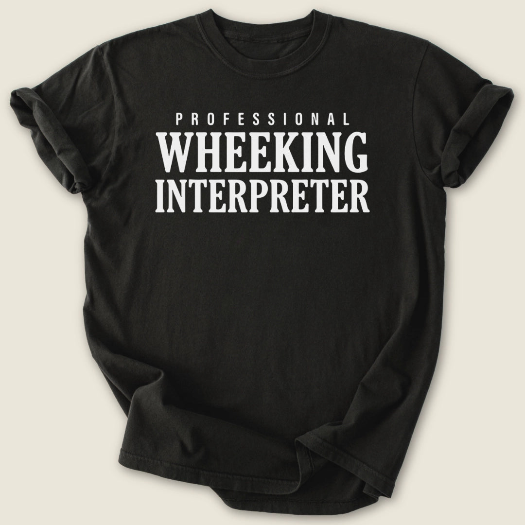 Professional Wheeking Interpreter T-shirt-Tee-Black-Guinea Pig Culture
