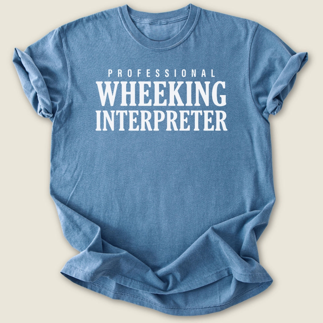 Professional Wheeking Interpreter T-shirt-Tee-Blue Jean-Guinea Pig Culture