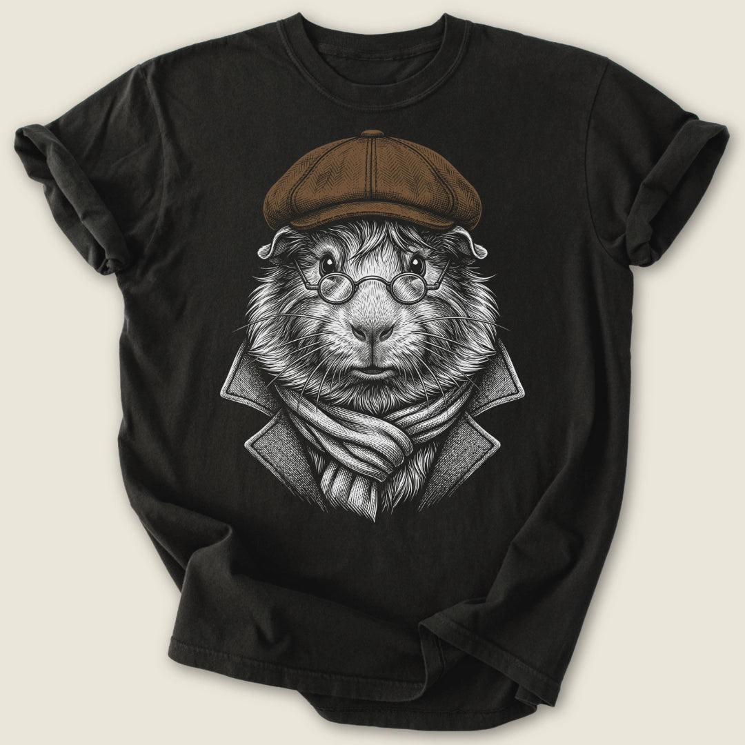 Professor Guinea T-shirt-Tee-Black-Guinea Pig Culture