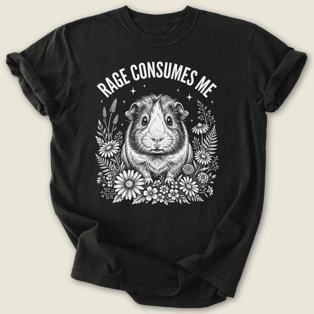 Rage Consumes Me T-shirt-Tee-Black-Guinea Pig Culture