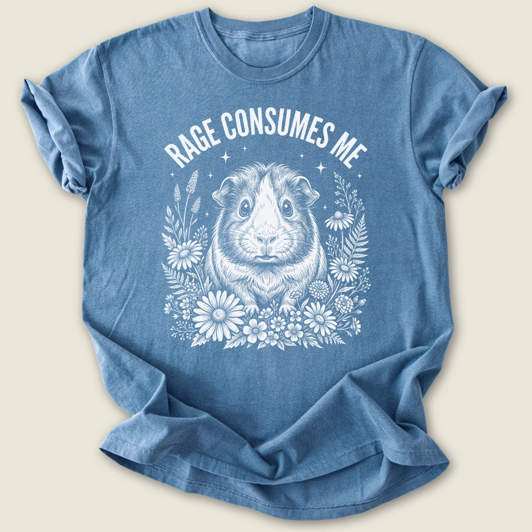 Rage Consumes Me T-shirt-Tee-Blue Jean-Guinea Pig Culture