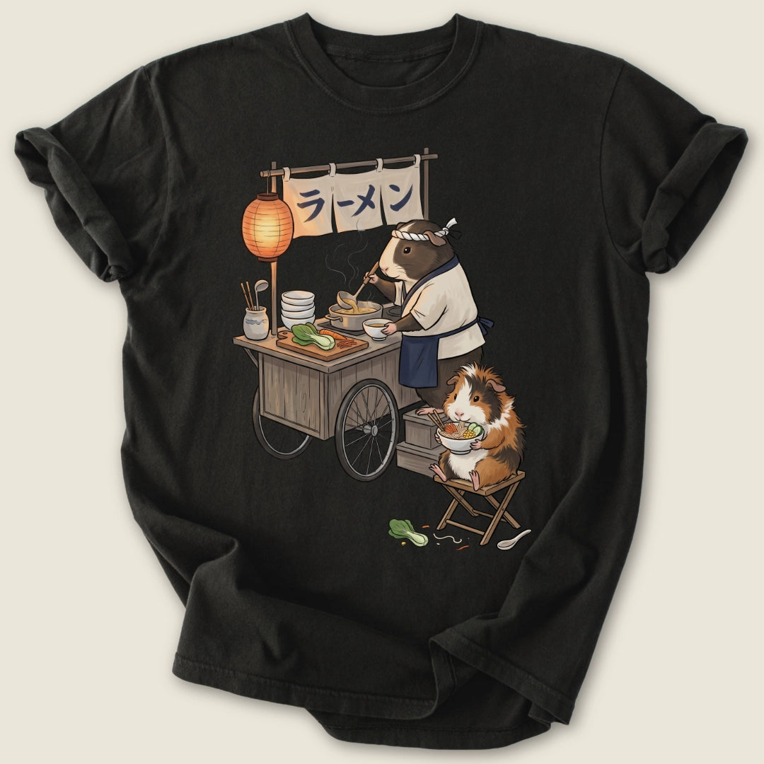 Ramen Stand T-shirt-Tee-Black-Guinea Pig Culture
