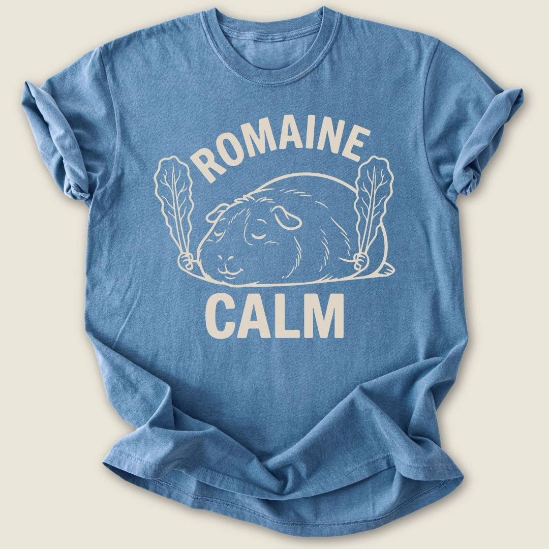 Romaine Calm T-shirt-Tee-Blue Jean-Guinea Pig Culture
