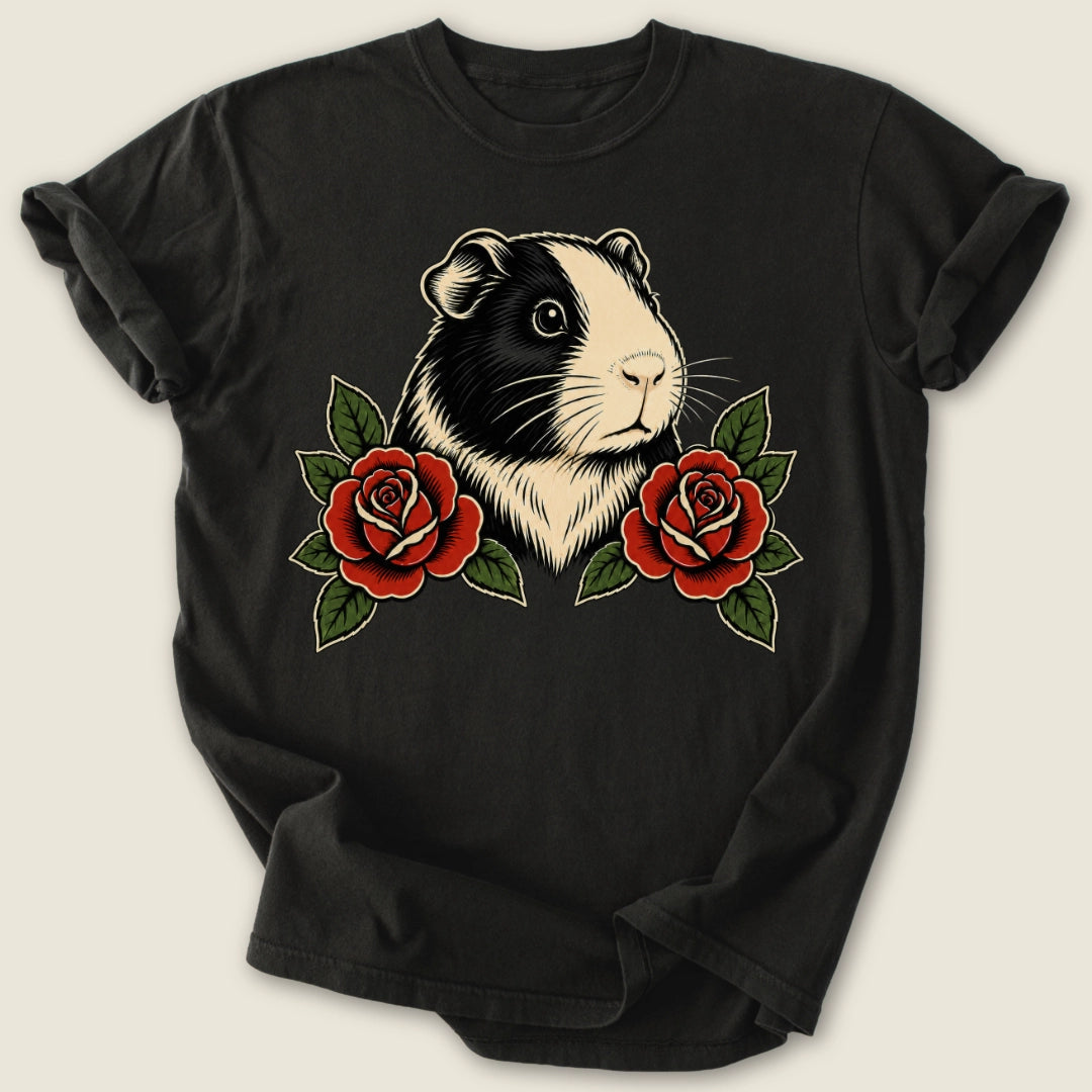 Roses & Rumbles T-shirt-Tee-Black-Guinea Pig Culture