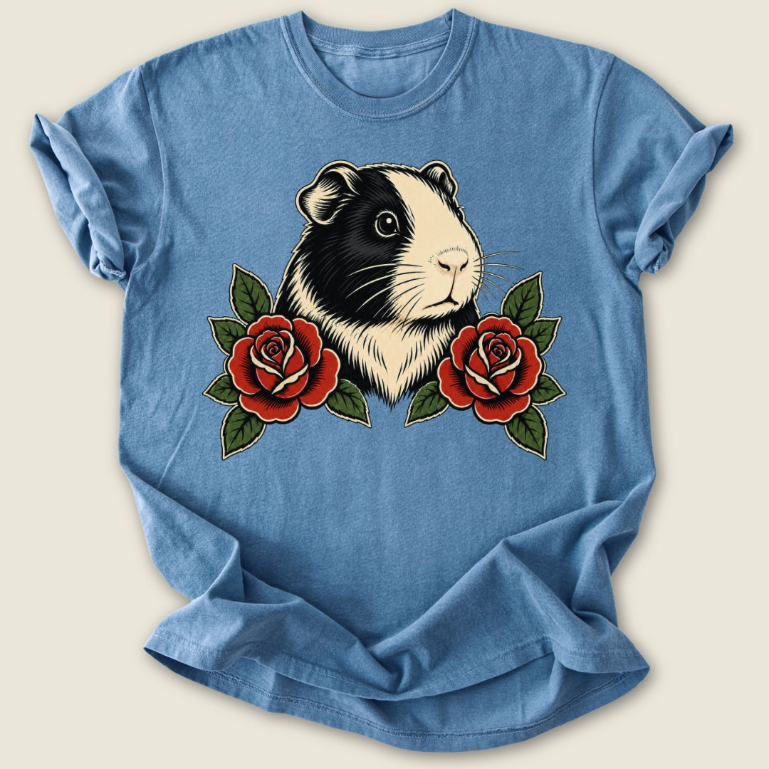 Roses & Rumbles T-shirt-Tee-Blue Jean-Guinea Pig Culture