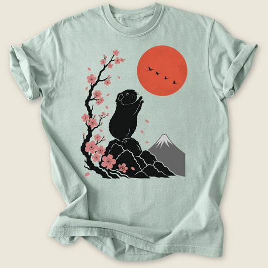 Sakura Piggy T-shirt-Tee-Bay-Guinea Pig Culture
