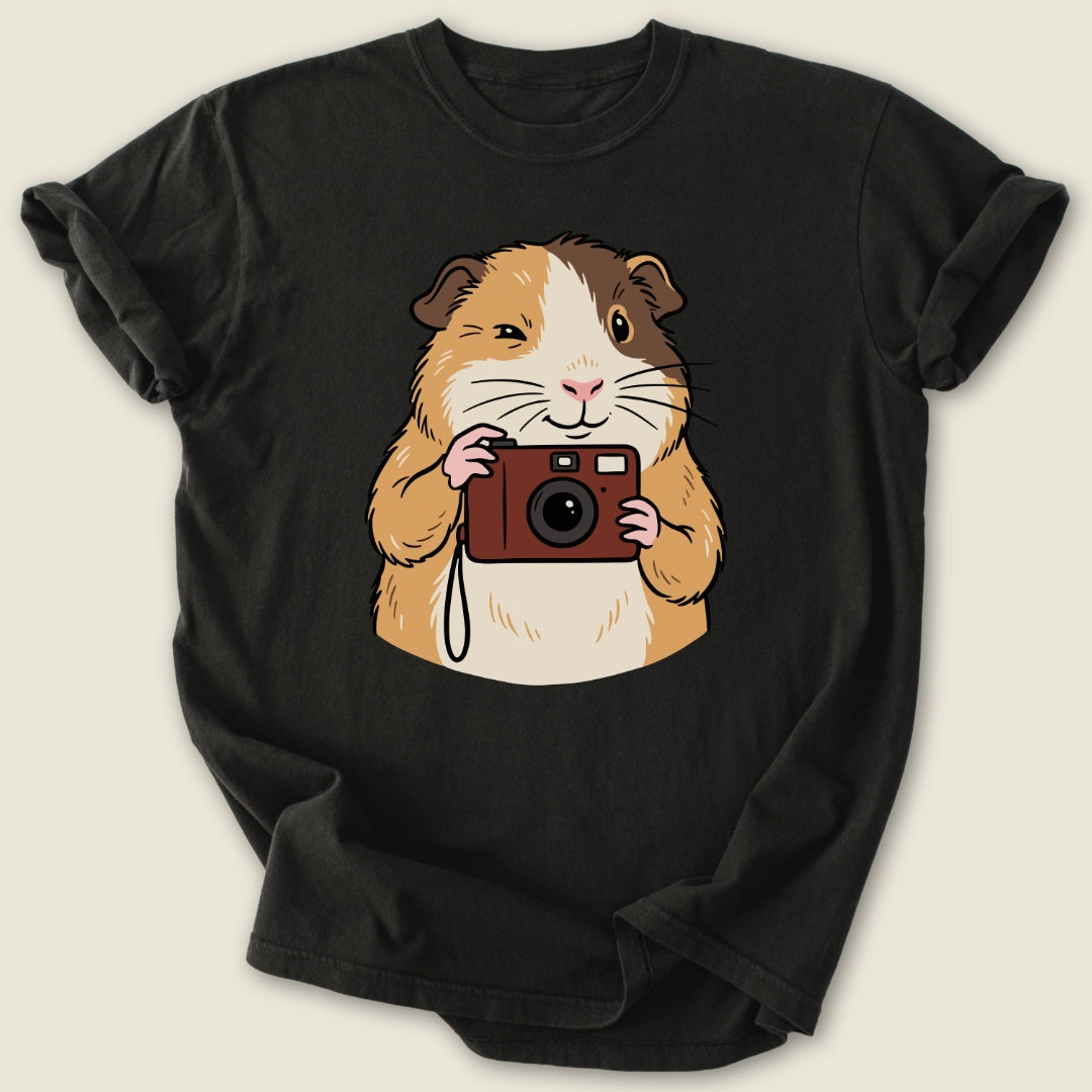 Say Wheek T-shirt-Tee-Black-Guinea Pig Culture