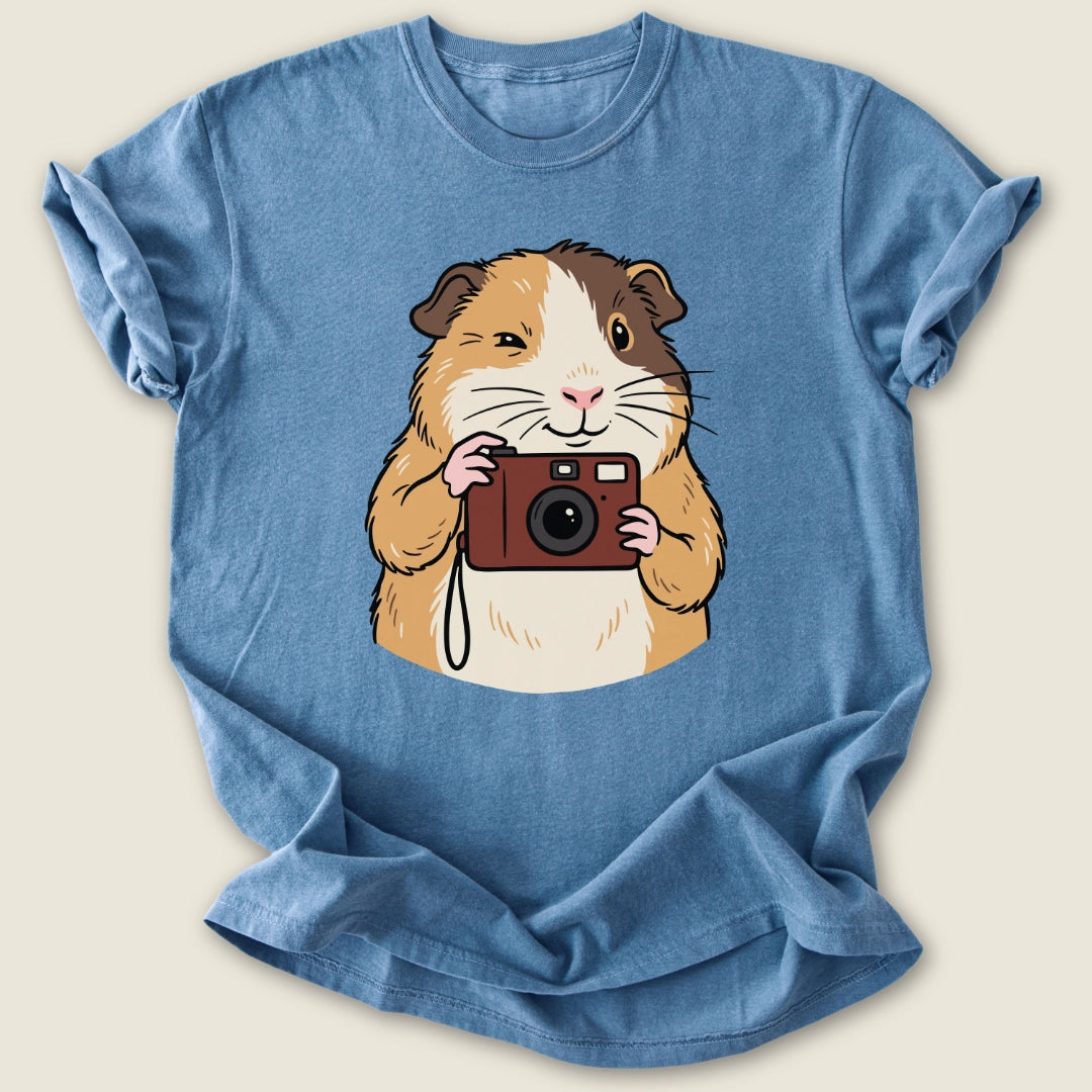 Say Wheek T-shirt-Tee-Blue Jean-Guinea Pig Culture