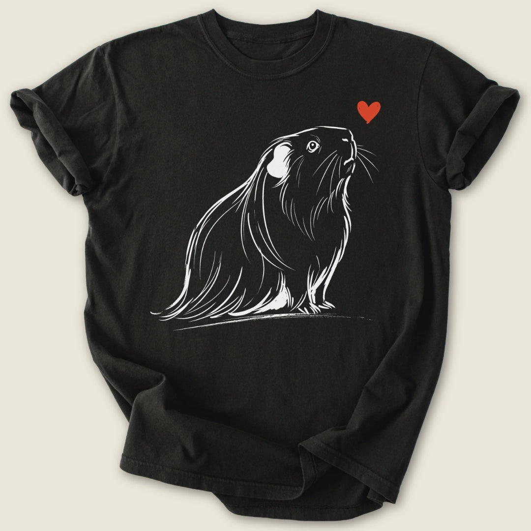 Silkie Guinea Ink T-shirt-Tee-Black-Guinea Pig Culture