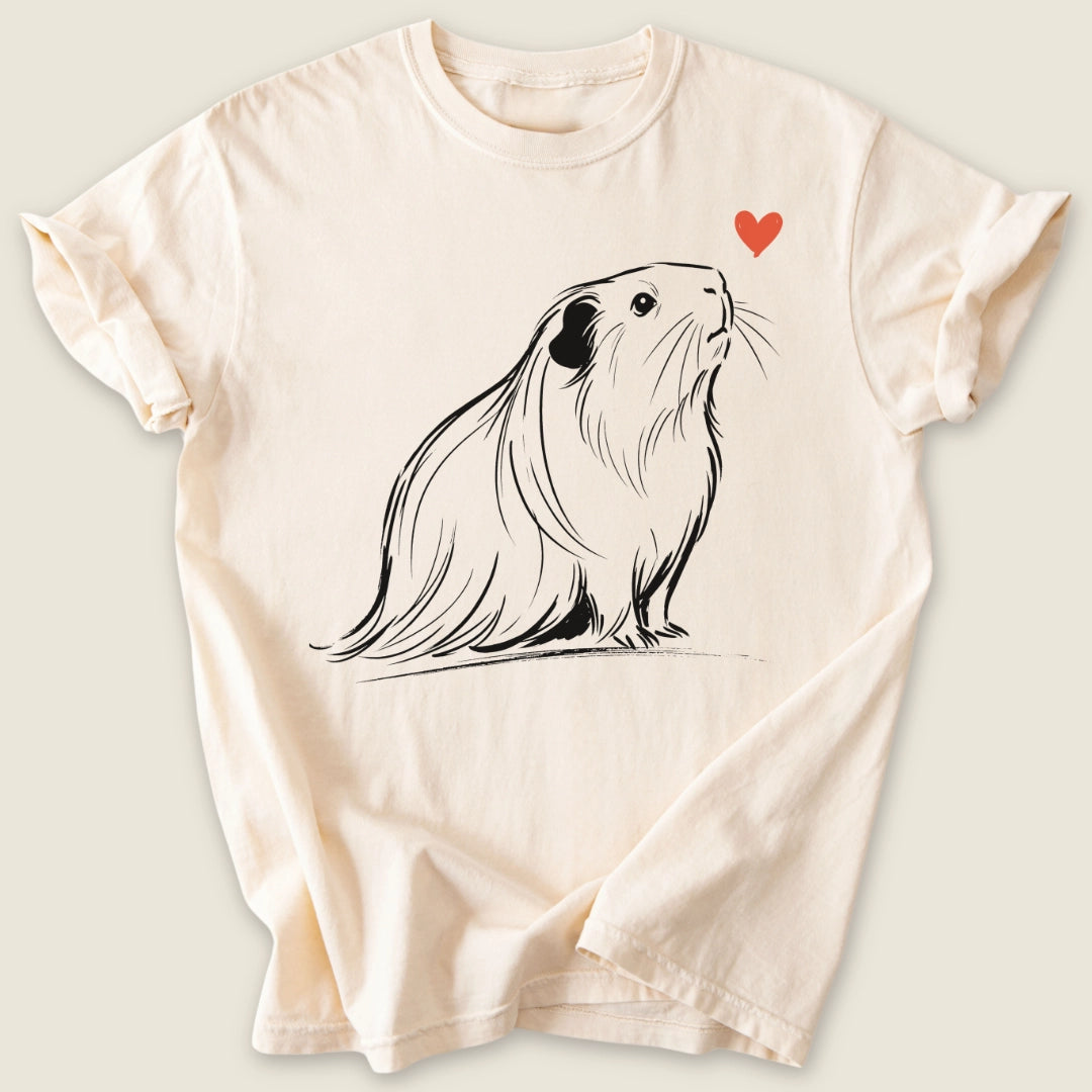 Silkie Guinea Ink T-shirt-Tee-Ivory-Guinea Pig Culture