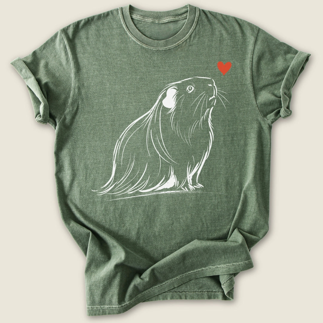 Silkie Guinea Ink T-shirt-Tee-Moss-Guinea Pig Culture