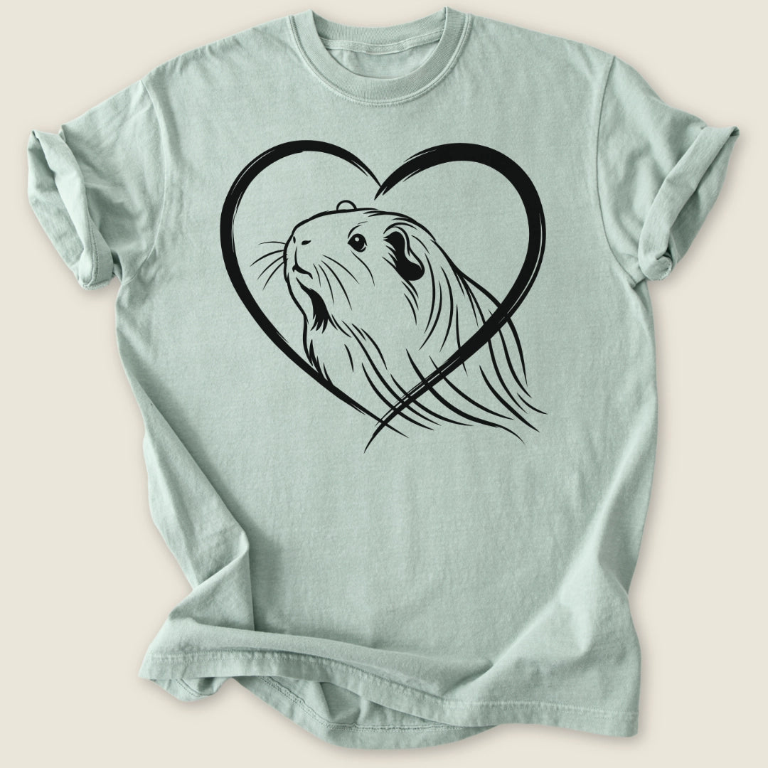 Silkie Heart T-shirt-Tee-Bay-Guinea Pig Culture