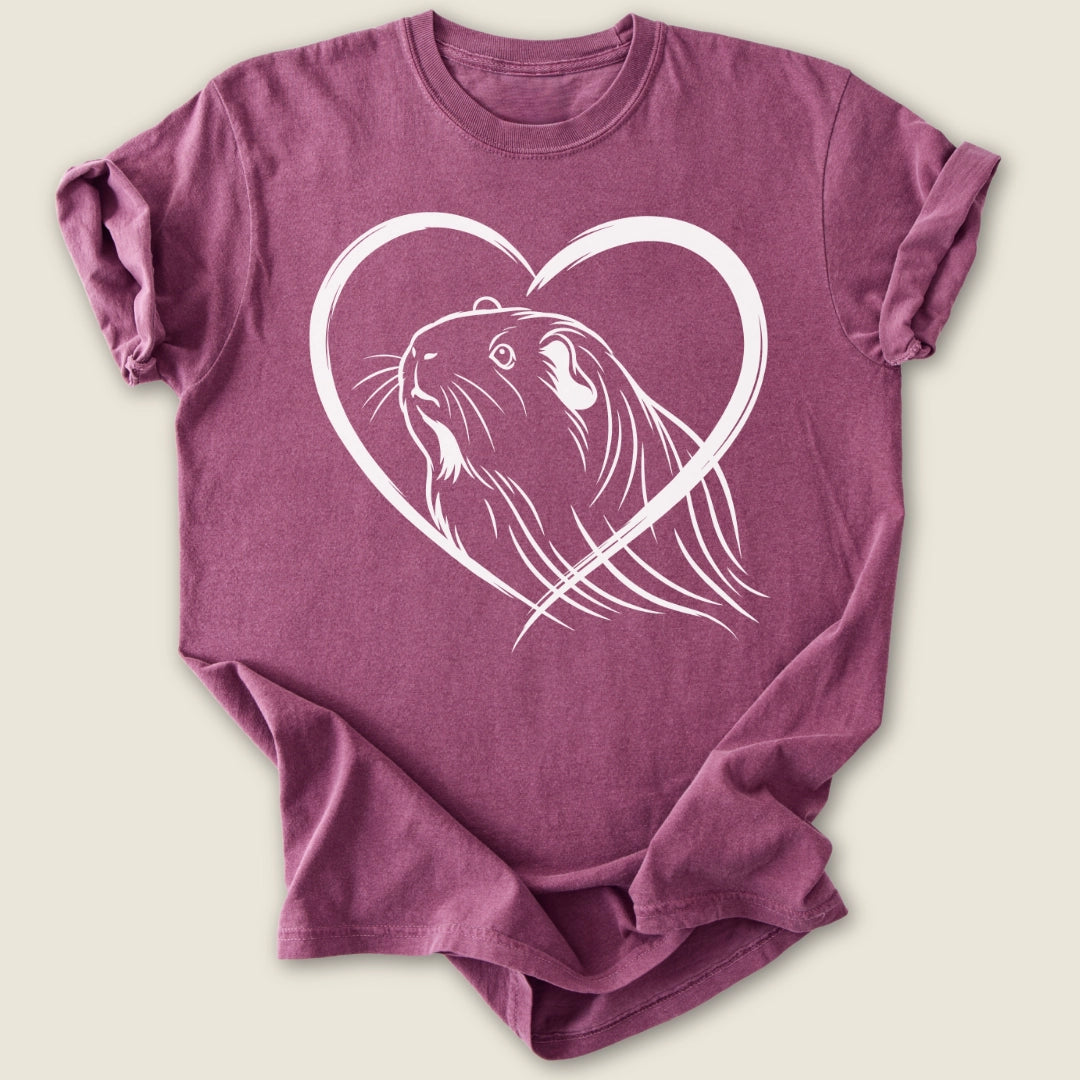 Silkie Heart T-shirt-Tee-Berry-Guinea Pig Culture