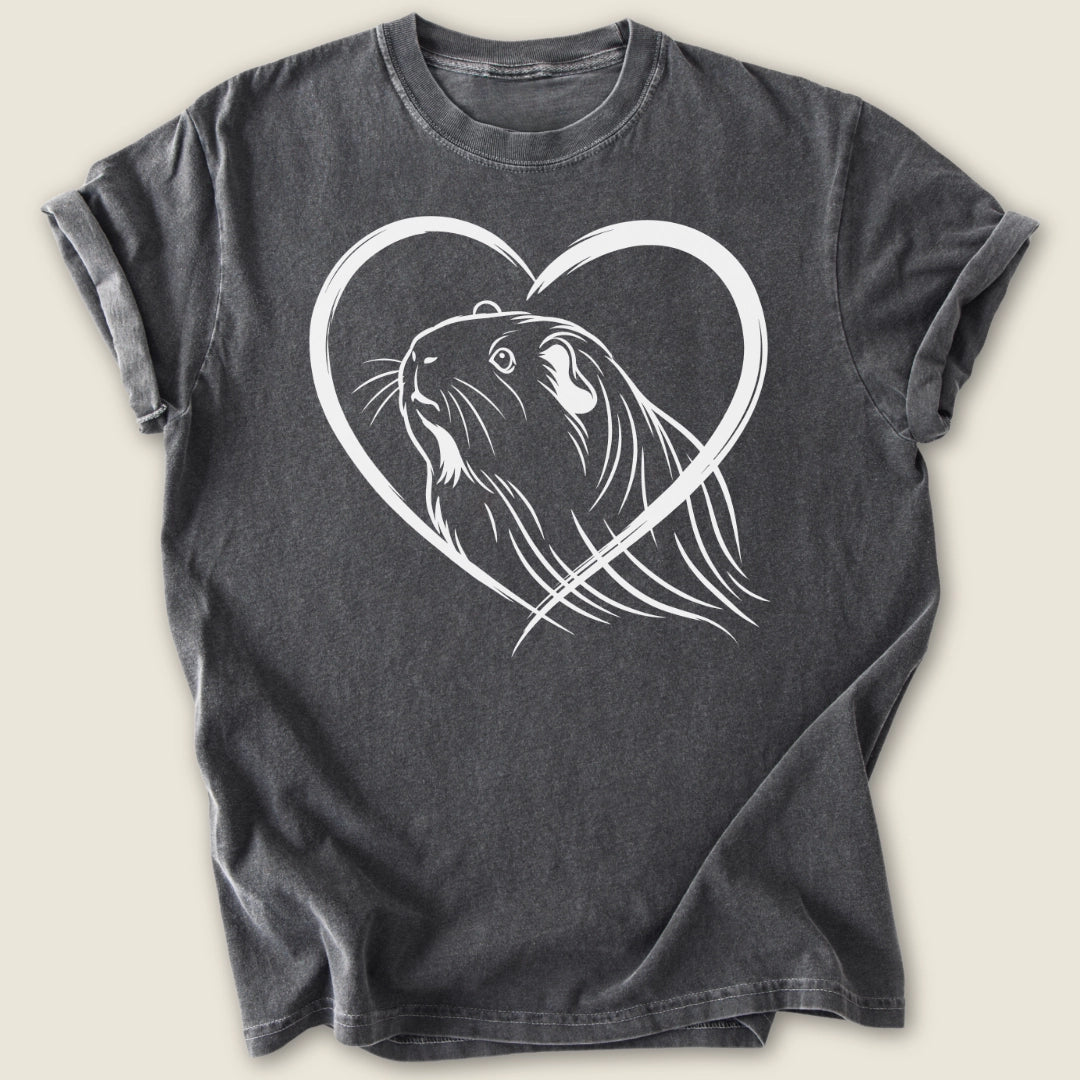 Silkie Heart T-shirt-Tee-Pepper-Guinea Pig Culture