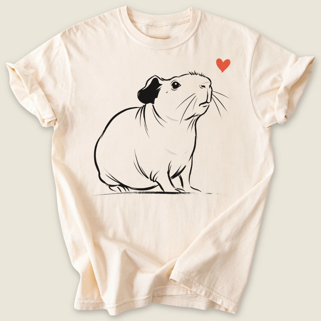 Skinny Guinea Ink T-shirt-Tee-Ivory-Guinea Pig Culture