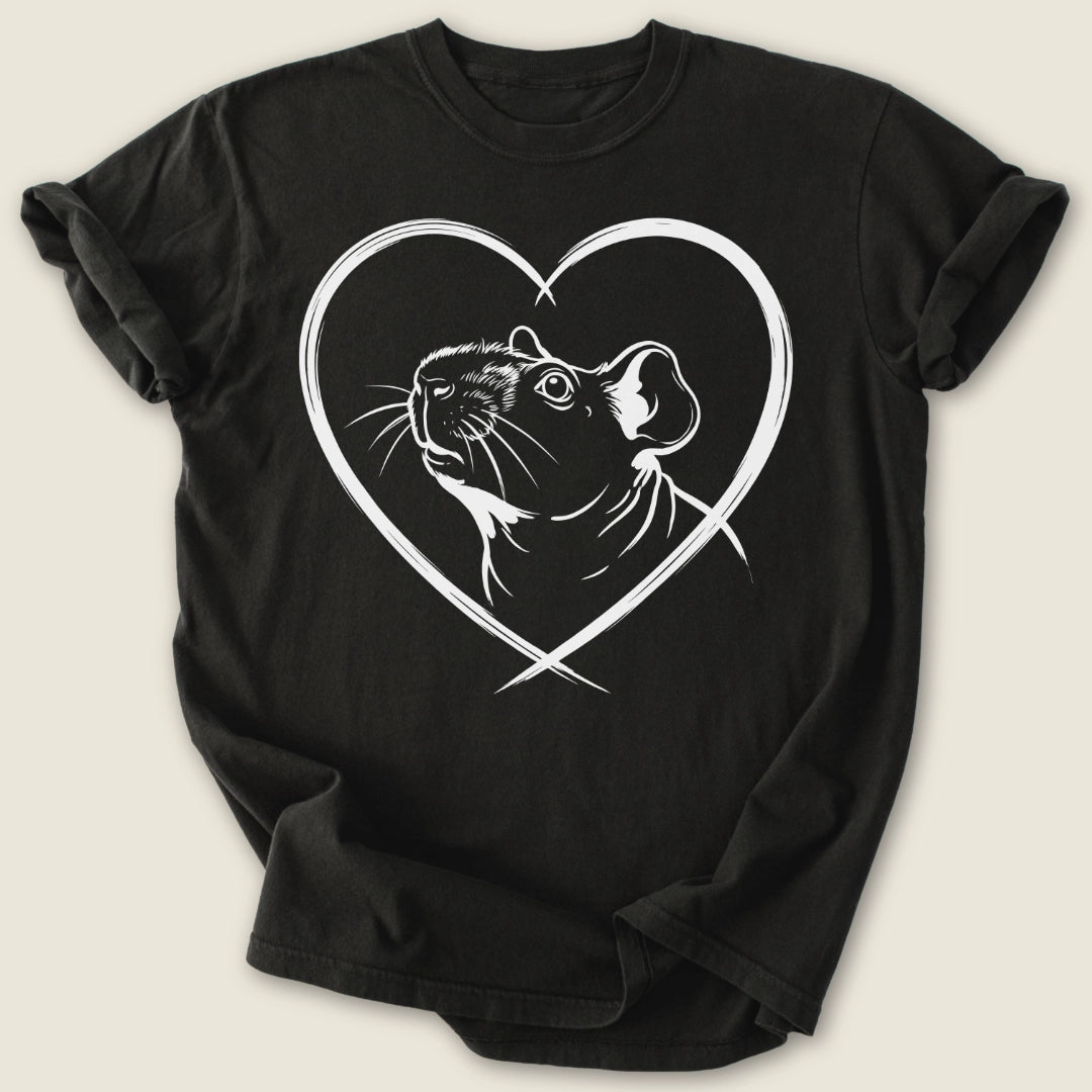 Skinny Heart T-shirt-Tee-Black-Guinea Pig Culture