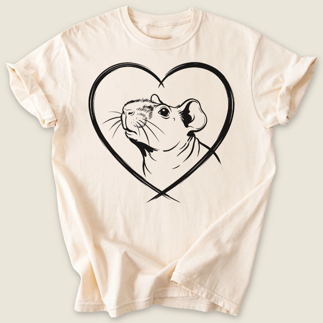 Skinny Heart T-shirt-Tee-Ivory-Guinea Pig Culture