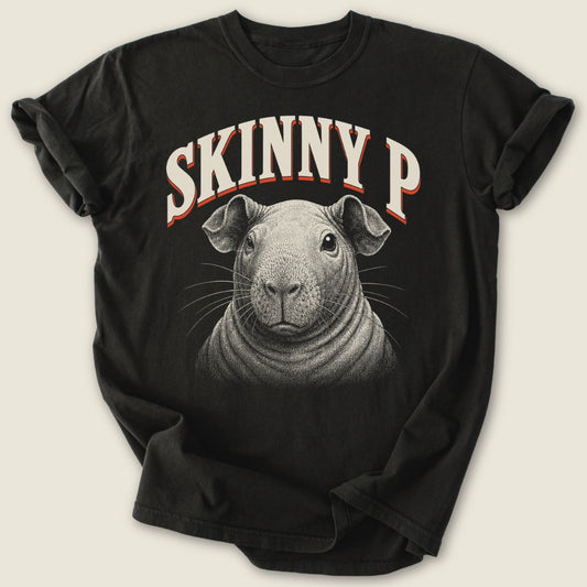 Skinny P T-shirt-Tee-Black-Guinea Pig Culture