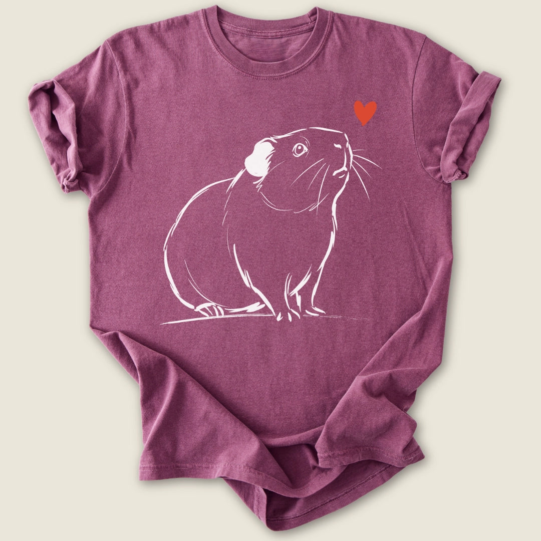 Smooth Coat Guinea Ink T-shirt-Tee-Berry-Guinea Pig Culture