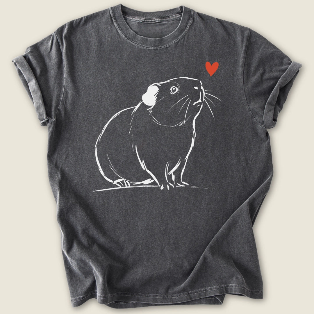 Smooth Coat Guinea Ink T-shirt-Tee-Pepper-Guinea Pig Culture