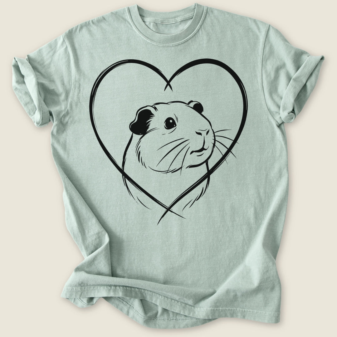 Smooth Coat Heart T-shirt-Tee-Bay-Guinea Pig Culture