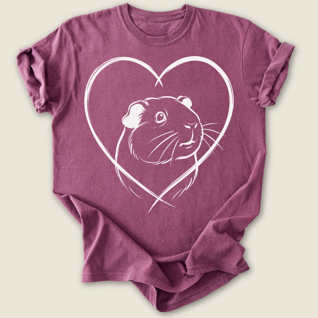 Smooth Coat Heart T-shirt-Tee-Berry-Guinea Pig Culture
