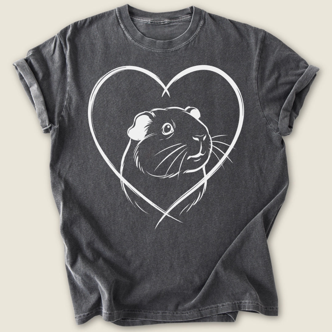 Smooth Coat Heart T-shirt-Tee-Pepper-Guinea Pig Culture