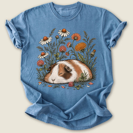 Snooze & Bloom T-shirt-Tee-Blue Jean-Guinea Pig Culture