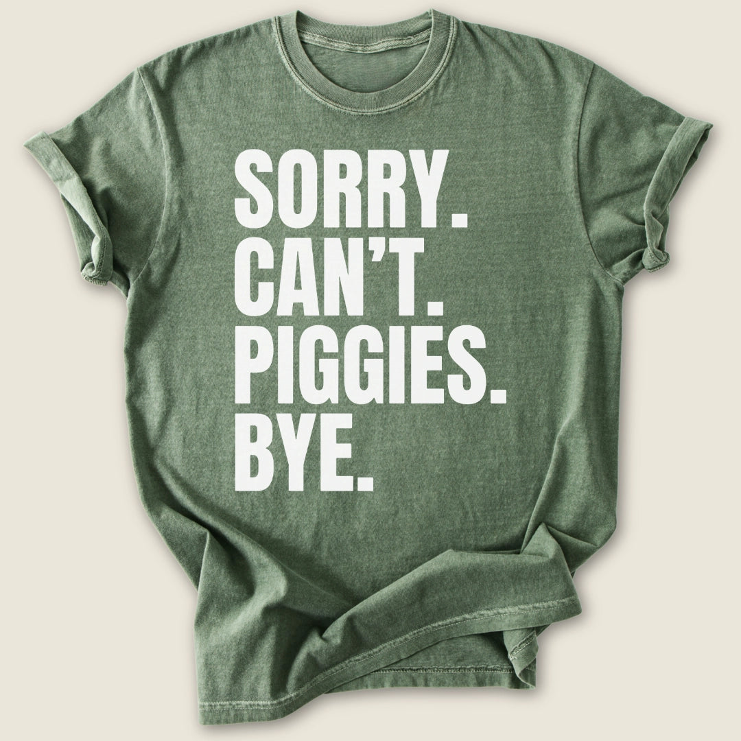 Sorry Can't Piggies Bye T-shirt-Tee-Moss-Guinea Pig Culture