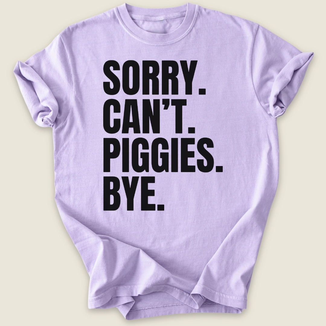 Sorry Can't Piggies Bye T-shirt-Tee-Orchid-Guinea Pig Culture