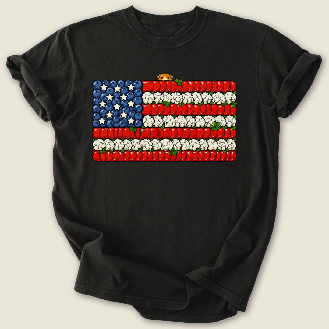 Star-Spangled Forage T-shirt-Tee-Black-Guinea Pig Culture