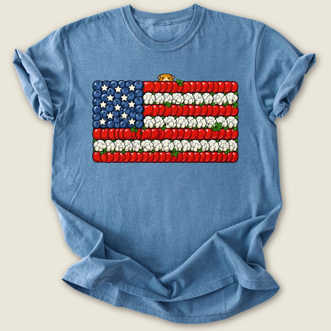 Star-Spangled Forage T-shirt-Tee-Blue Jean-Guinea Pig Culture