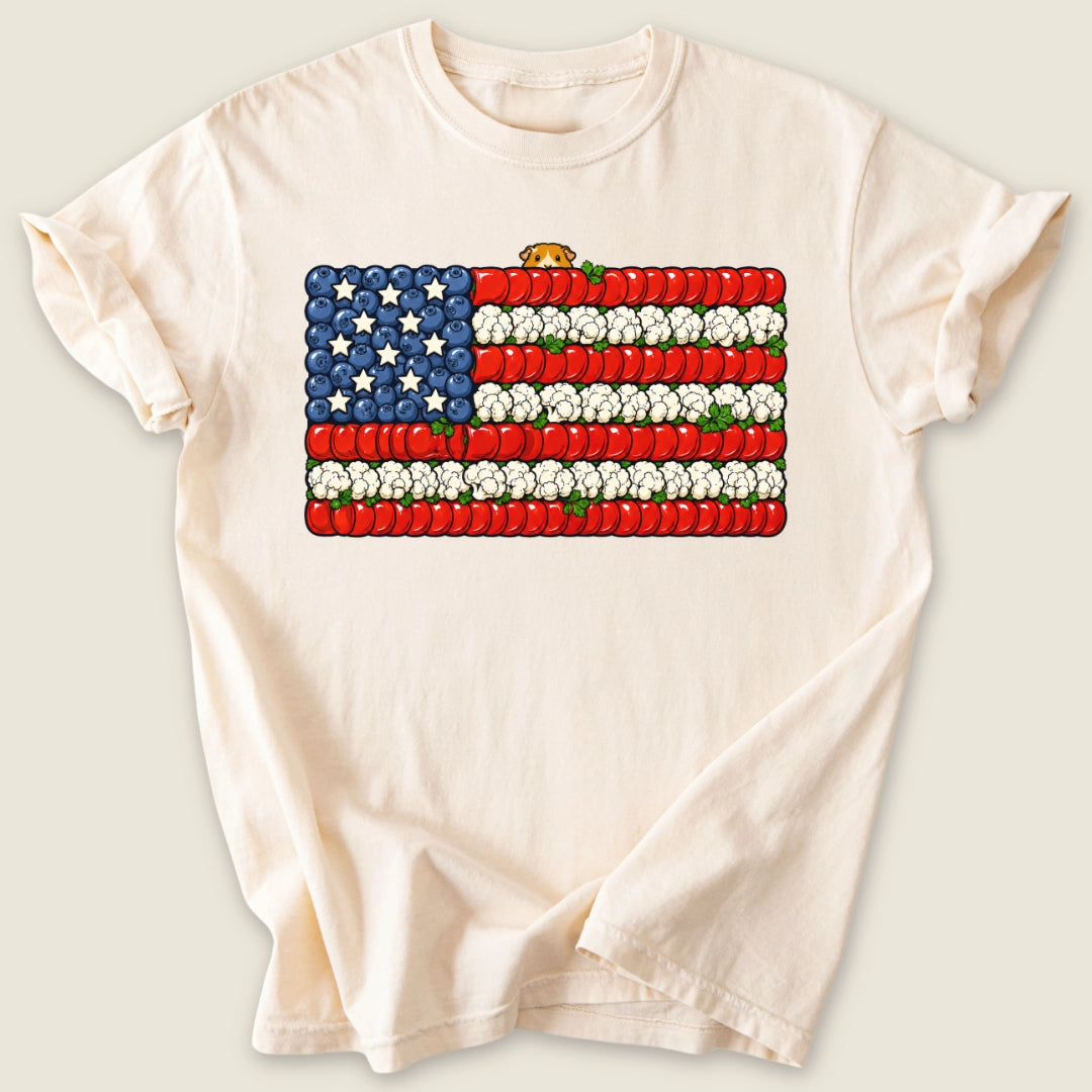 Star-Spangled Forage T-shirt-Tee-Ivory-Guinea Pig Culture