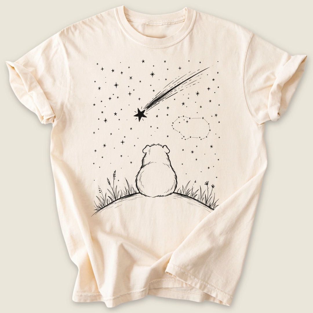 Stargazer Piggy T-shirt-Tee-Ivory-Guinea Pig Culture