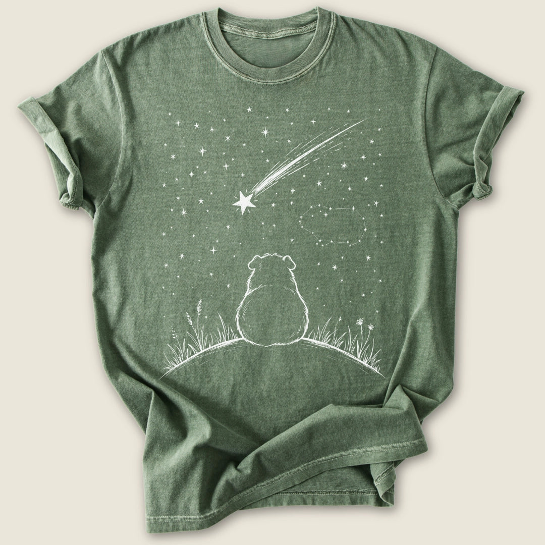 Stargazer Piggy T-shirt-Tee-Moss-Guinea Pig Culture