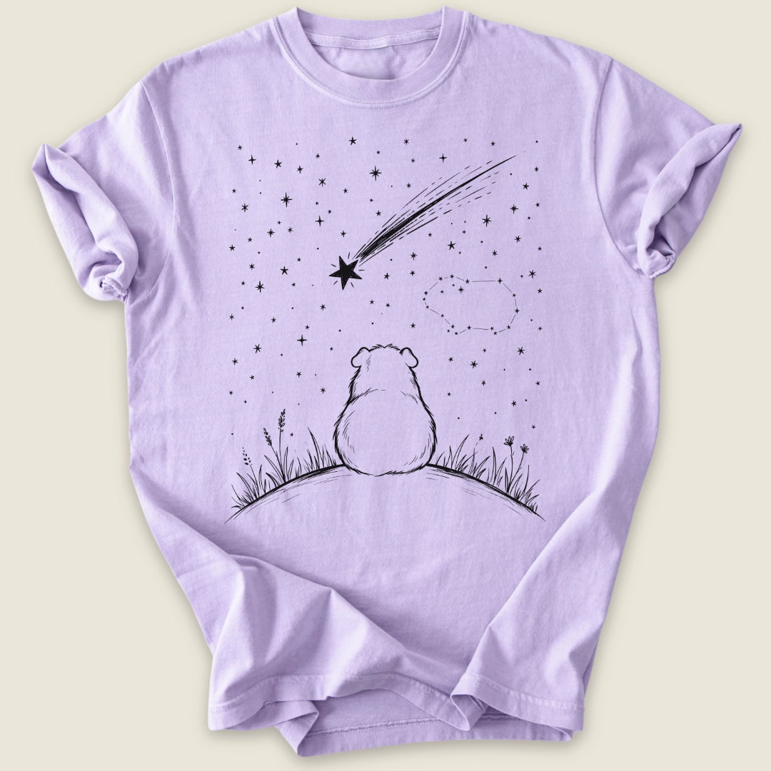 Stargazer Piggy T-shirt-Tee-Orchid-Guinea Pig Culture
