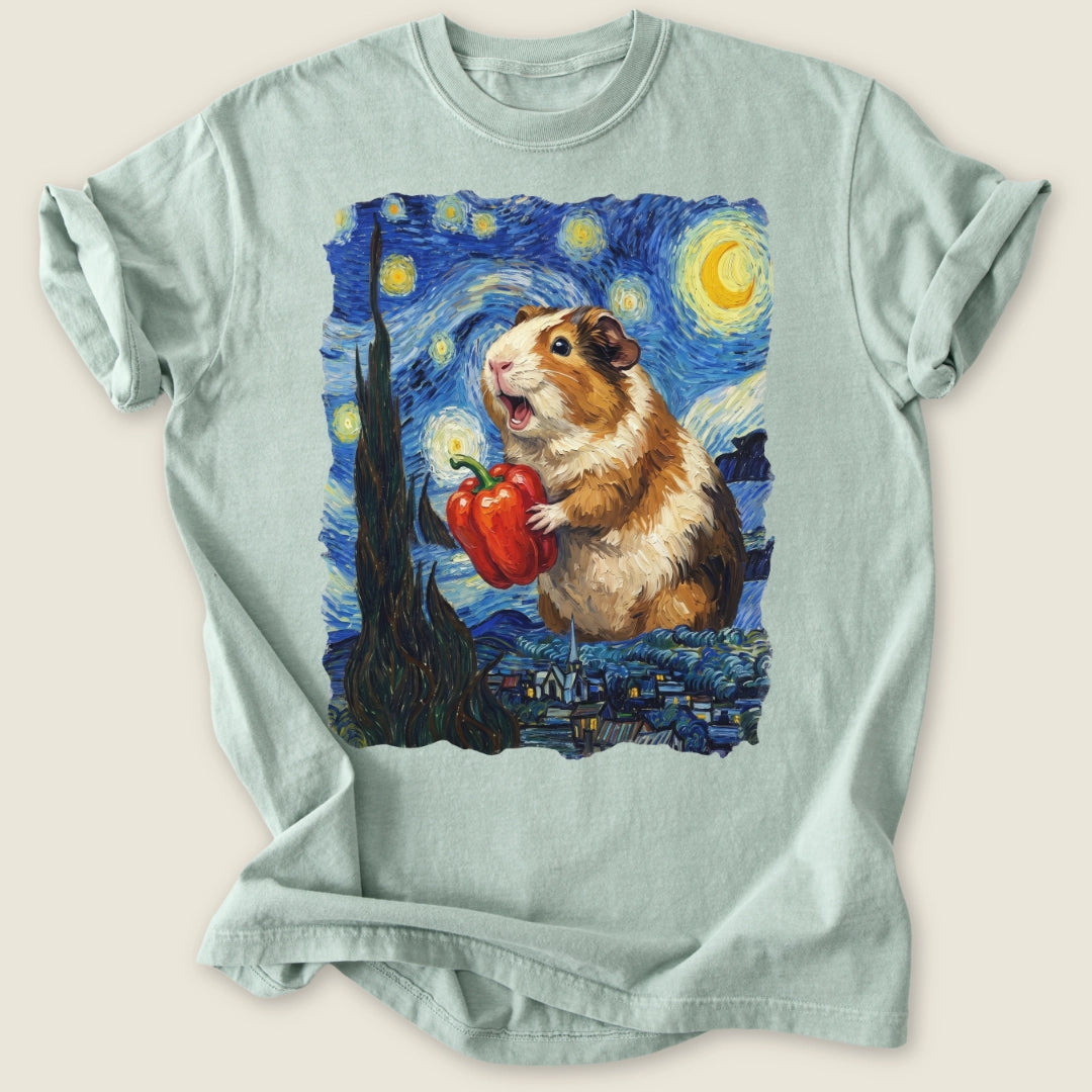 Starry Wheek Night T-shirt-Tee-Bay-Guinea Pig Culture