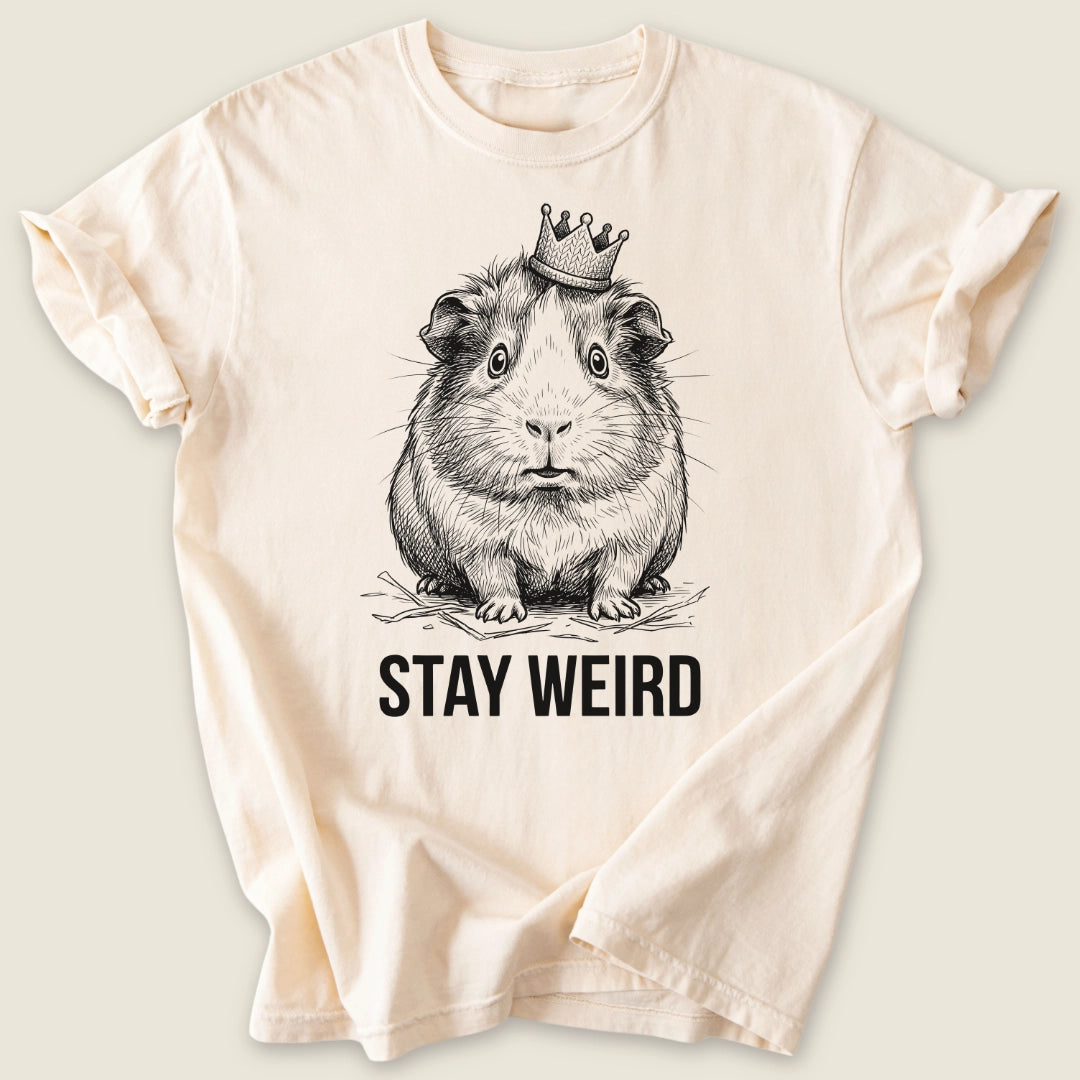 Stay Weird T-shirt-Tee-Ivory-Guinea Pig Culture