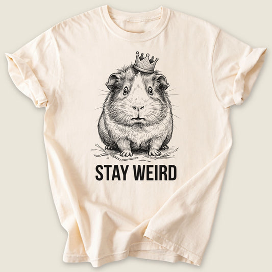 Stay Weird T-shirt-Tee-Ivory-Guinea Pig Culture