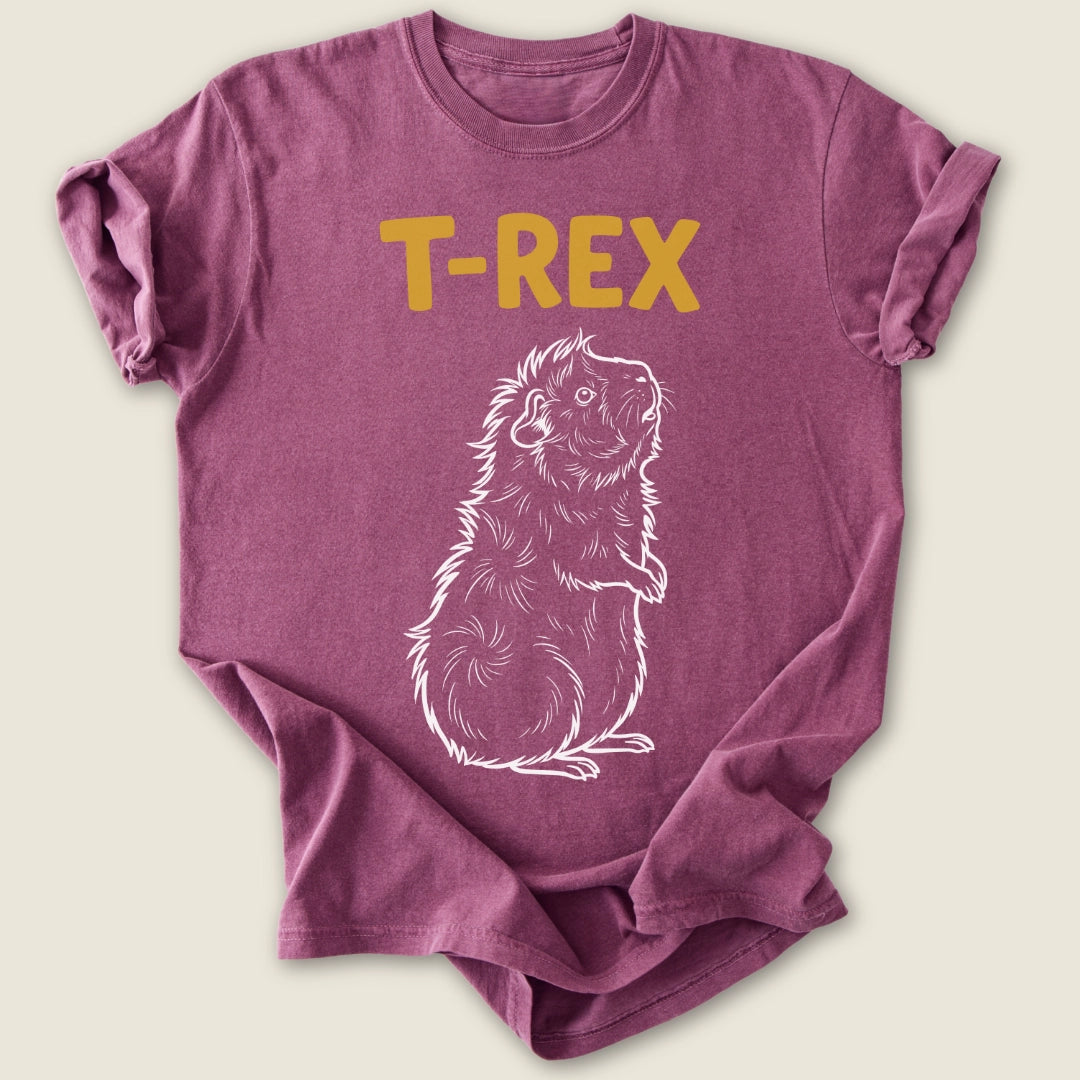 T-Rex Piggy T-shirt-Tee-Berry-Guinea Pig Culture