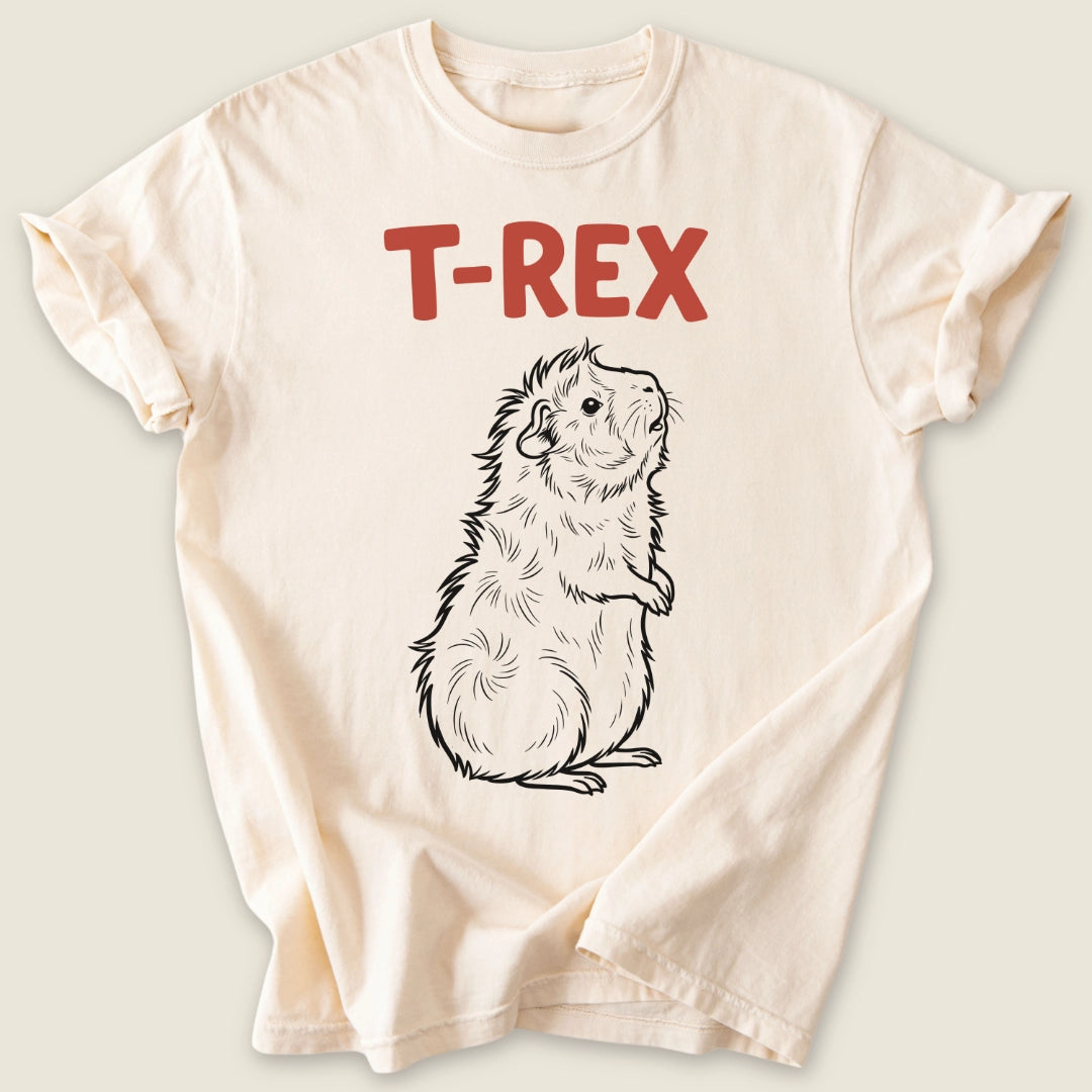 T-Rex Piggy T-shirt-Tee-Ivory-Guinea Pig Culture