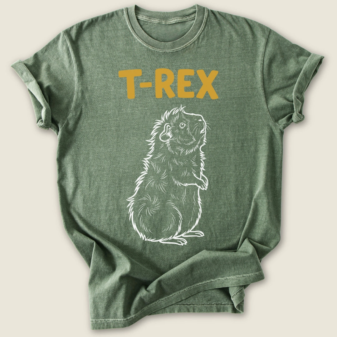 T-Rex Piggy T-shirt-Tee-Moss-Guinea Pig Culture