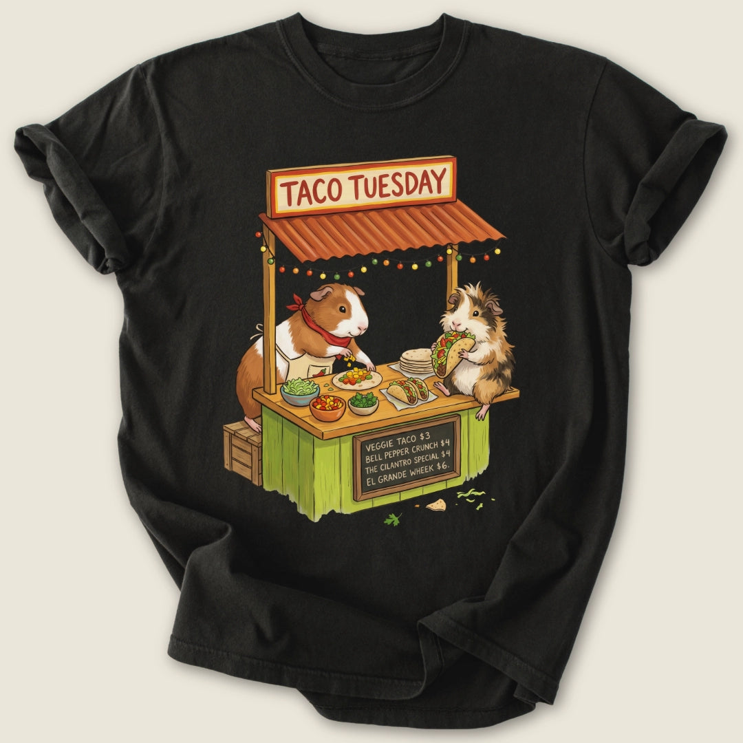 Taco Tuesday T-shirt-Tee-Black-Guinea Pig Culture