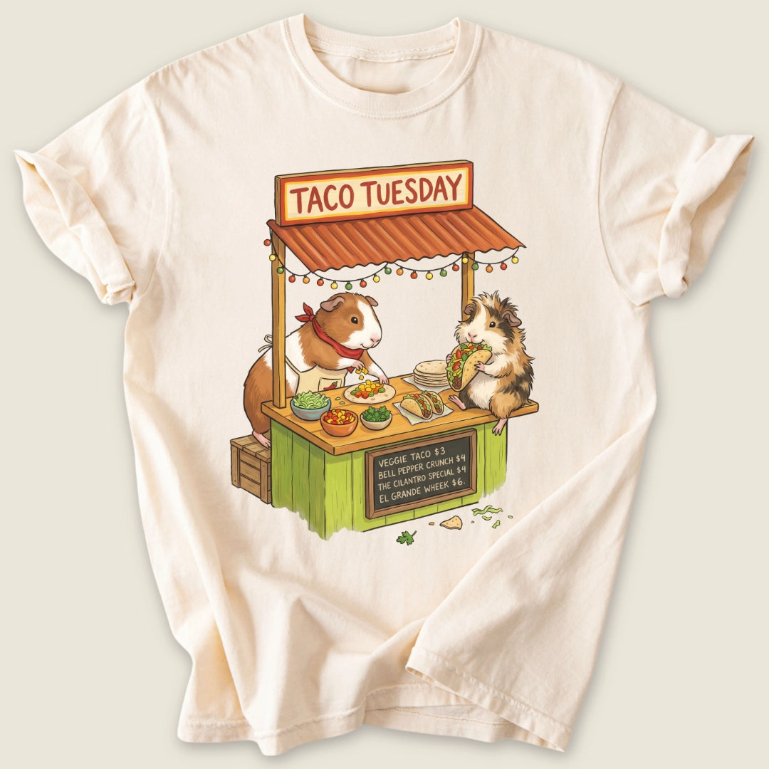 Taco Tuesday T-shirt-Tee-Ivory-Guinea Pig Culture